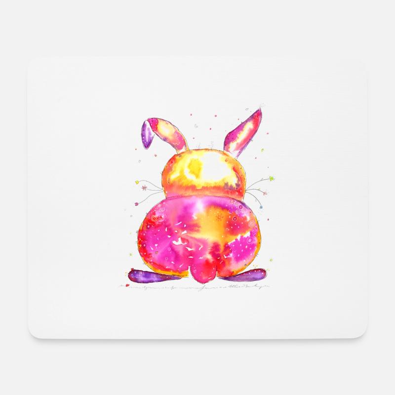 Gute Laune Hase - Mousepad (Querformat) - Weiß