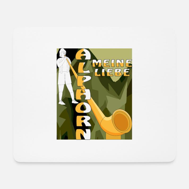 ALPHORN MEINE LIEBE - Mousepad (Querformat) - Weiß