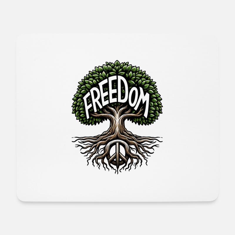 Freiheitsbaum - Symbol für Frieden und Freiheit - Mousepad (Querformat) - Weiß