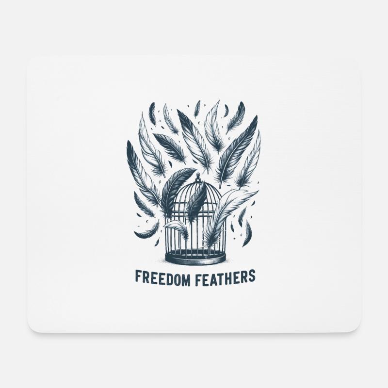 Freedom Feathers: Auf dem Weg zur Befreiung - Mousepad (Querformat) - Weiß