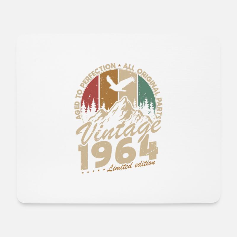 Vintage 1964 Retro Jahrgang Geburtstagsgeschenk - Mousepad (Querformat) - Weiß