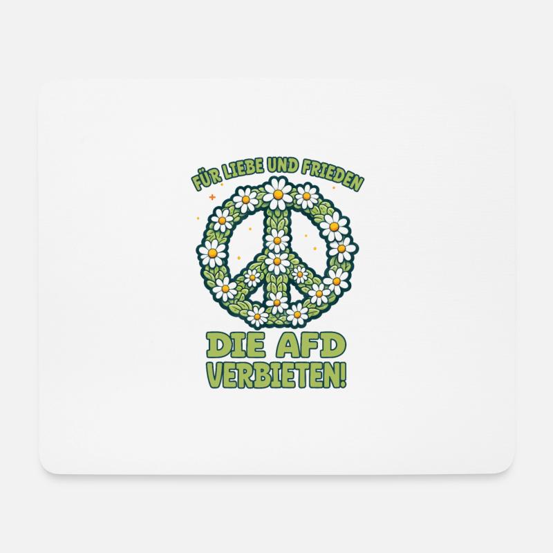 AfD verbieten - mit Liebe für Frieden gegen rechts - Mousepad (Querformat) - Weiß