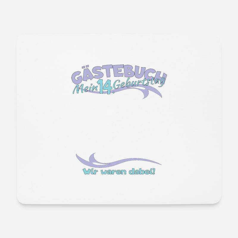 14. Geburtstag Mädchen & Junge Gästebuch - Mousepad (Querformat) - Weiß