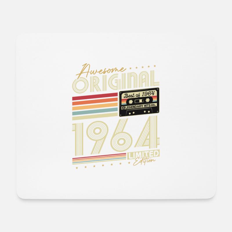 Original 1964 Jahrgang Retro Geburtstag Geschenk - Mousepad (Querformat) - Weiß