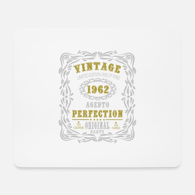Vintage Geburtstagsfeier 1962 Originalteile 62. - Mousepad (Querformat) - Weiß
