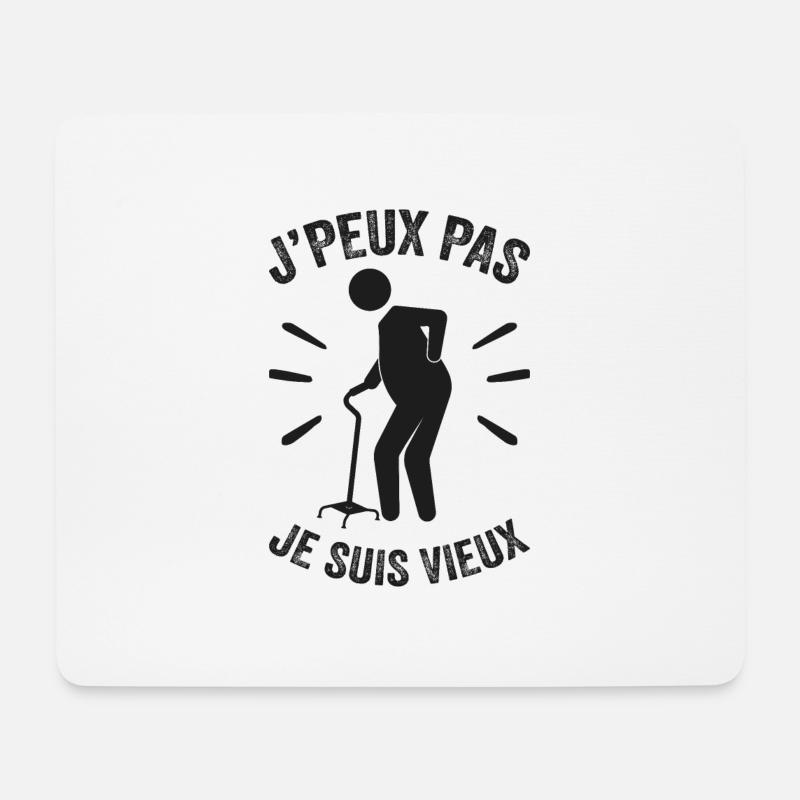 Ich kann nicht, ich bin alt - Mousepad (Querformat) - Weiß