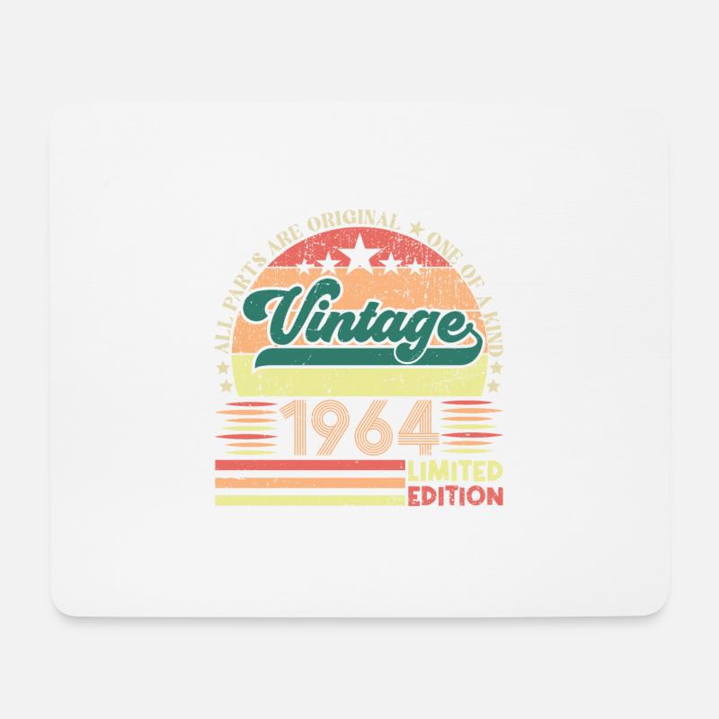 Retro 1964 Geburtstagsgeschenk. Jahrgang 1964. - Mousepad (Querformat) - Weiß