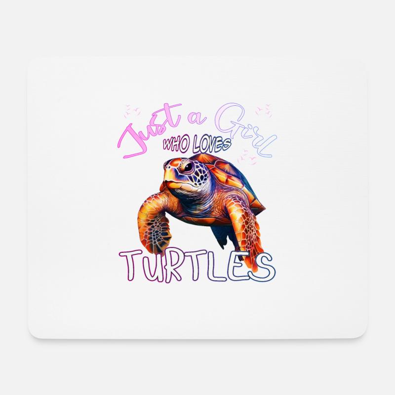 Just a Girl who Loves Turtles - Mousepad (Querformat) - Weiß