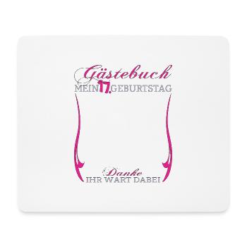 17th Birthday Girl & Boy Guestbook - Mouse Pad (horizontal) - white - Front