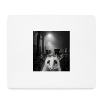 Permet de manger des ordures et de se faire frapper par un opossum de voiture - Tapis de souris (format paysage) - blanc - Devant