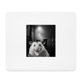 Permet de manger des ordures et de se faire frapper par un opossum de voiture - Tapis de souris (format paysage) - blanc - Devant