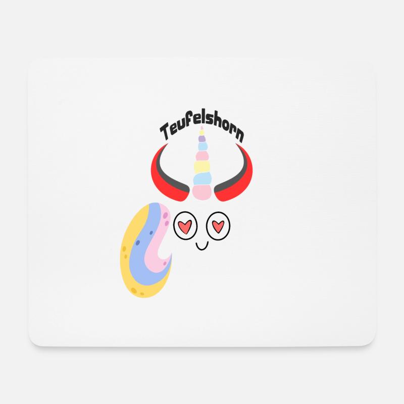 Teufelshorn - Mousepad (Querformat) - Weiß
