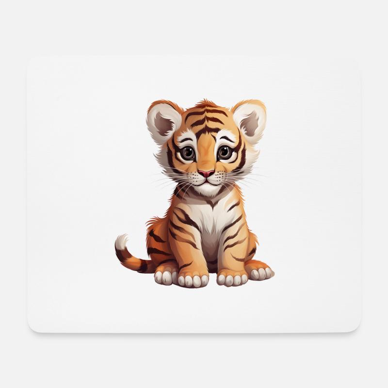 Süßer kleiner Tiger für Babys und Kinder - Mousepad (Querformat) - Weiß