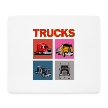 Camions - Tapis de souris (format paysage) - blanc - Devant