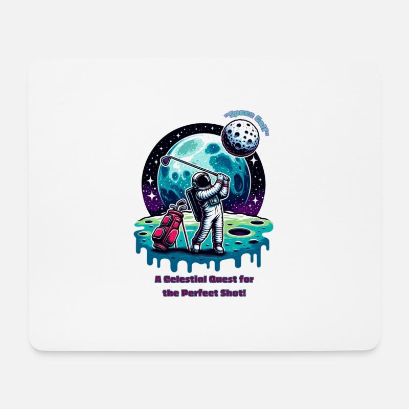 Space Golf - Mousepad (Querformat) - Weiß