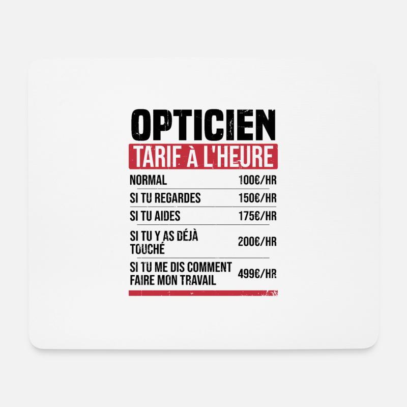Optiker Stundensatz Geschenkidee Humor - Mousepad (Querformat) - Weiß