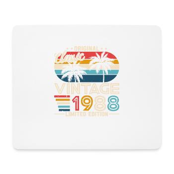 Vintage 1988 anniversaire Tee - Tapis de souris (format paysage) - blanc - Devant