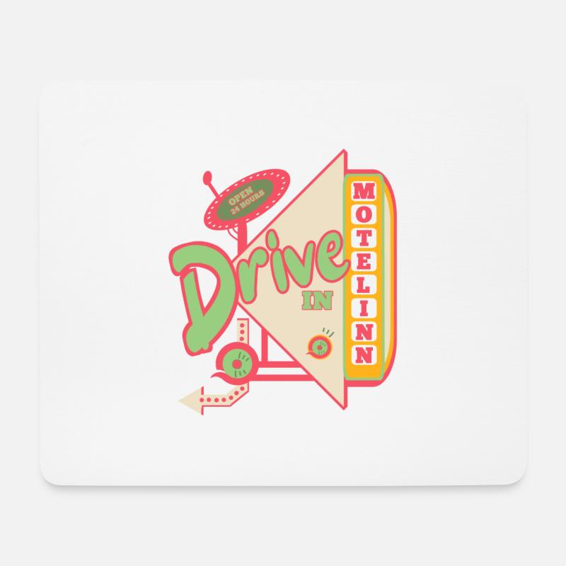 Motor Inn Retro Stil - Mousepad (Querformat) - Weiß
