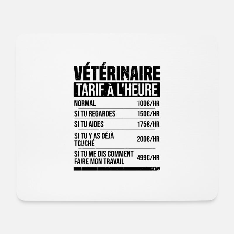 Tierarzt Stundensatz Humor Geschenkidee - Mousepad (Querformat) - Weiß
