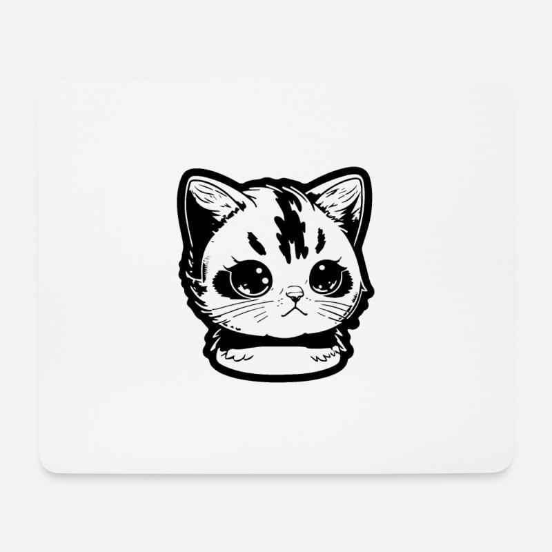 Katze black - Mousepad (Querformat) - Weiß