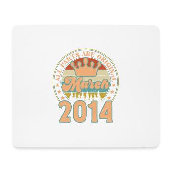 März 2014. März 2014 Geburtstagsgeschenk. März. - Mousepad (Querformat) - Weiß - Vorne