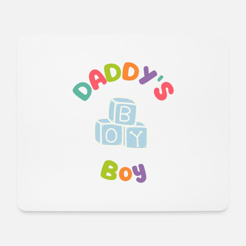 Daddys Boy Blöcke - Mousepad (Querformat) - Weiß