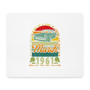 March 1961, March 1961, March 1961. - Mouse Pad (horizontal) - white - Front