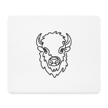 Line Art Papa Maman - Bison - Tapis de souris (format paysage) - blanc - Devant