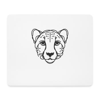 Line Art Papa Maman - Guépard - Tapis de souris (format paysage) - blanc - Devant