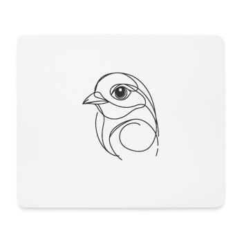 Line Art Dad Mom - Bird - Mouse Pad (horizontal) - white - Front