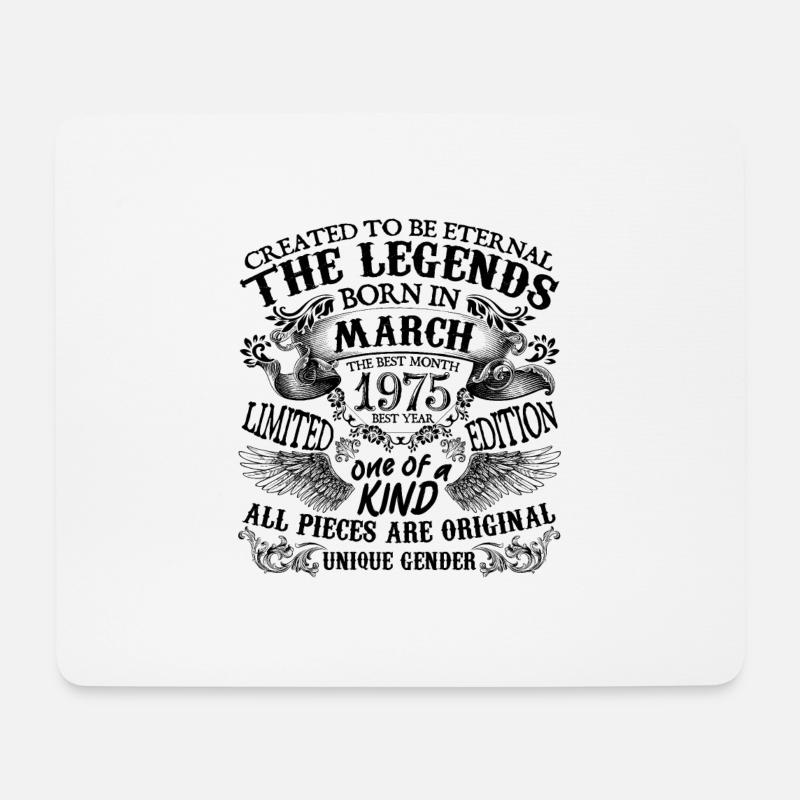 Geburtstag 1975 März 1975 geboren im März 1975 - Mousepad (Querformat) - Weiß