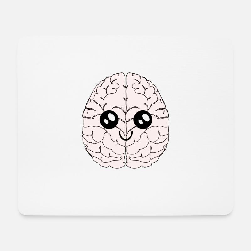 Gehirn Autismus Asperger Kavaii Intelligenz - Mousepad (Querformat) - Weiß