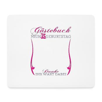 35th Birthday Man and Woman Guestbook - Mouse Pad (horizontal) - white - Front