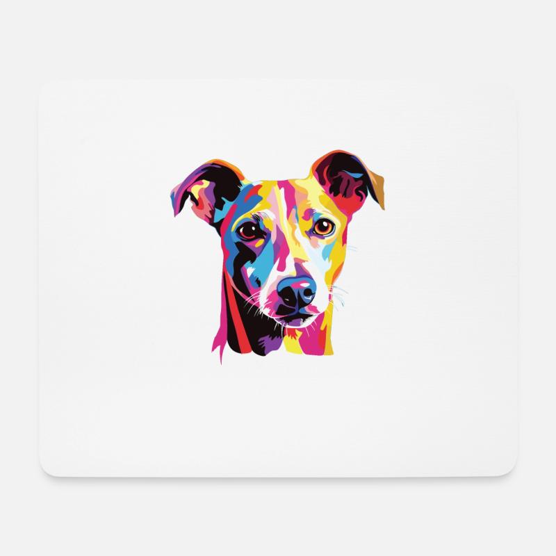 Wasserfarben Farbenfroher Italienisches Windspiel - Mousepad (Querformat) - Weiß