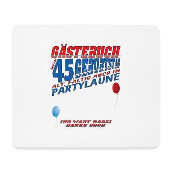 45th Birthday Man and Woman Guestbook - Mouse Pad (horizontal) - white - Front