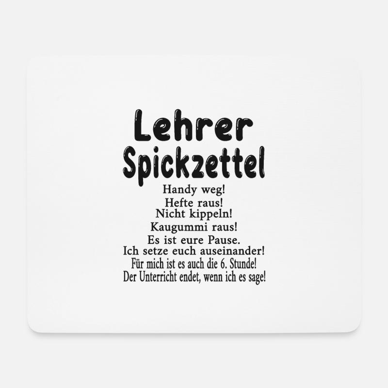 Lehrer Spickzettel - Mousepad (Querformat) - Weiß
