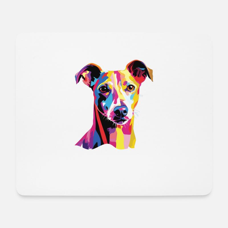 Wasserfarben Farbenfroher Italienisches Windspiel - Mousepad (Querformat) - Weiß