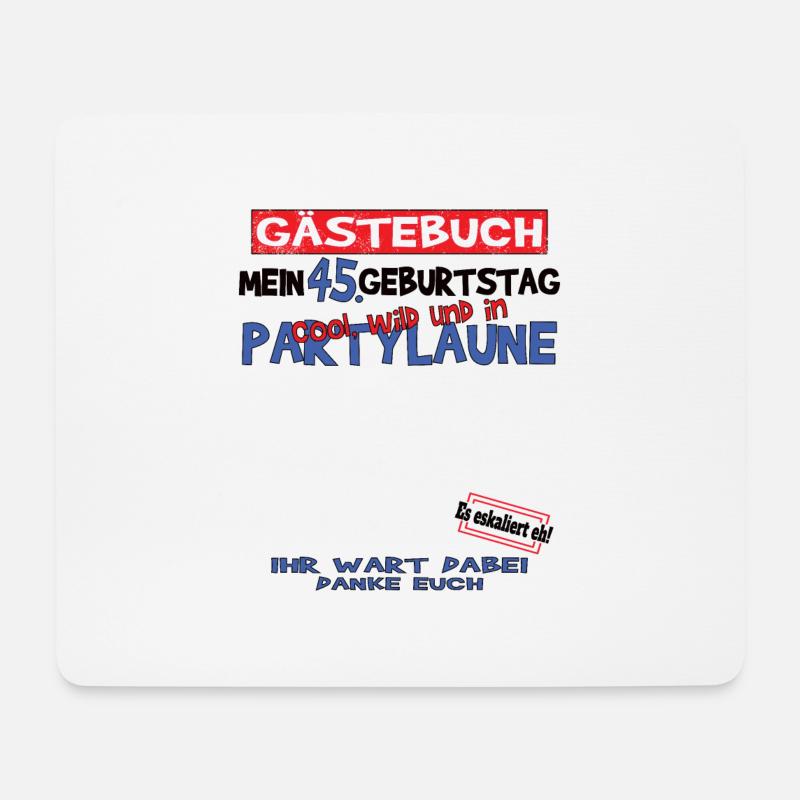 45. Geburtstag Mann und Frau Gästebuch - Mousepad (Querformat) - Weiß
