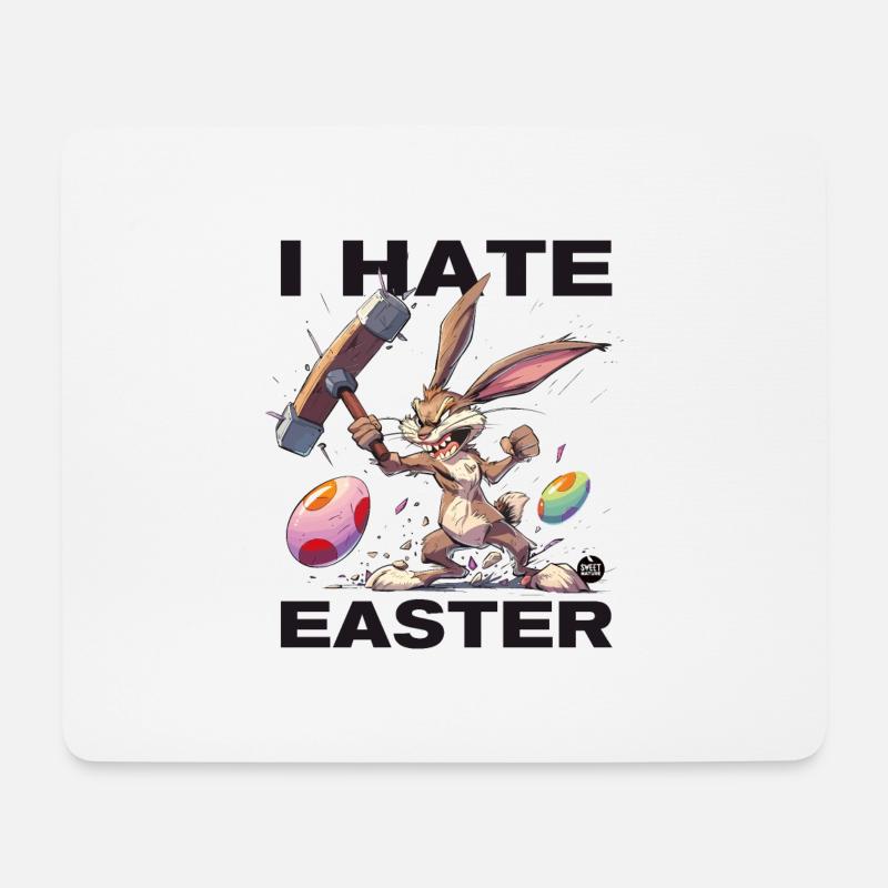Ich HASSE Ostern! - Mousepad (Querformat) - Weiß