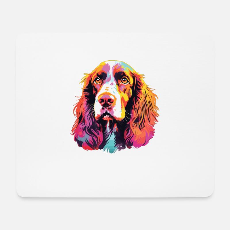 Wasserfarben Farbenfroher Irish Red and White - Mousepad (Querformat) - Weiß