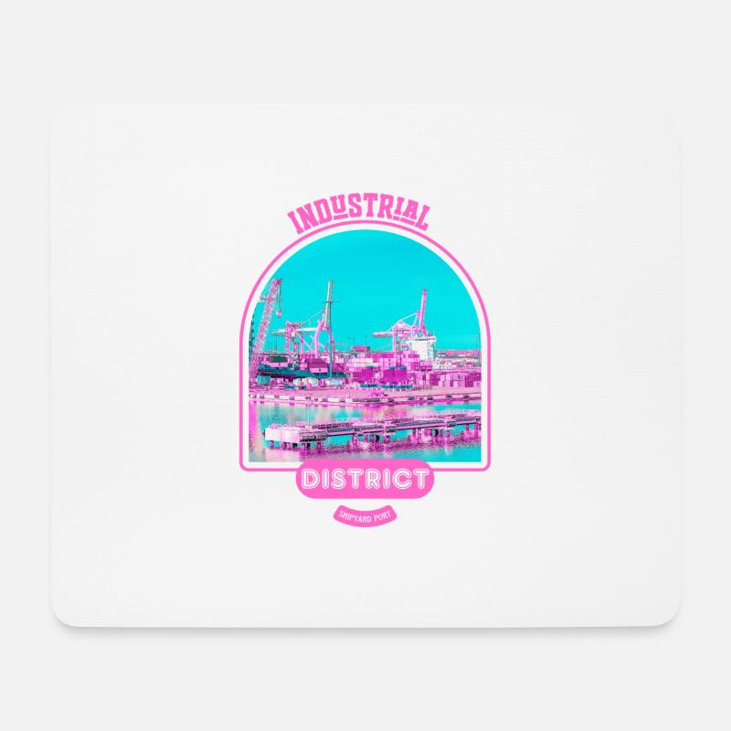 Pinker Industriehafen in Finnland - Mousepad (Querformat) - Weiß