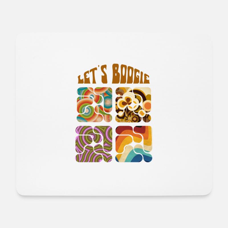 Let's Boogie Retro Muster - Mousepad (Querformat) - Weiß