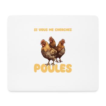 Wenn Du Mich Suchst, Bin Ich Bei Den Hühnern - Mousepad (Querformat) - Weiß - Vorne
