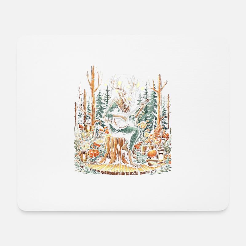 Cottagecore Aesthetic Wendigo - Mousepad (Querformat) - Weiß