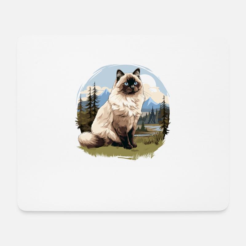 Birman Cat Birma Katze - Mousepad (Querformat) - Weiß