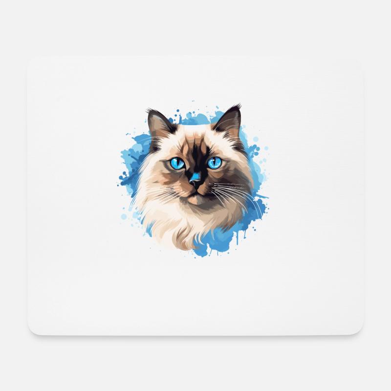 Birman Cat Birma Katze - Mousepad (Querformat) - Weiß