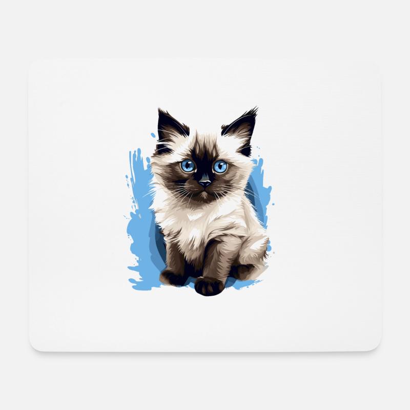 Birman Cat Birma Katze - Mousepad (Querformat) - Weiß
