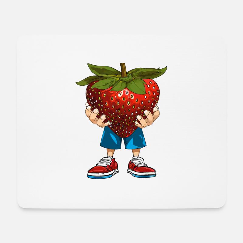ERDBEERE - Mousepad (Querformat) - Weiß