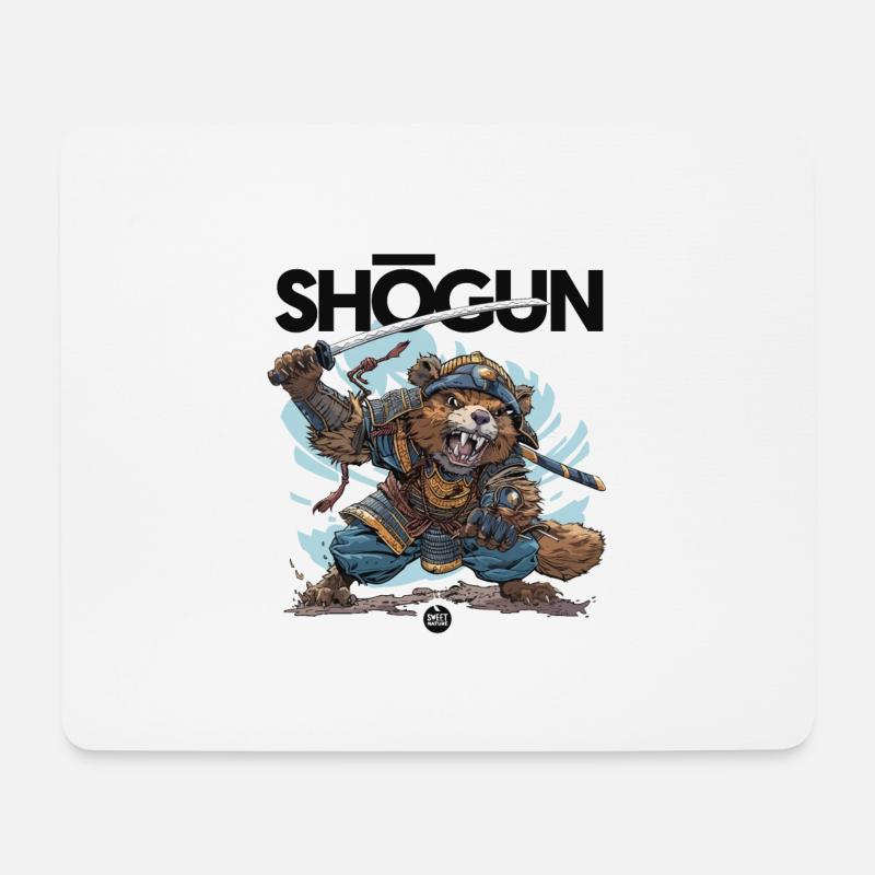 Shogun féroce - Tapis de souris (format paysage) - blanc
