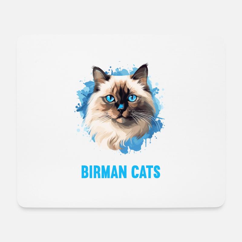 Birman Cat Birma Katze - Mousepad (Querformat) - Weiß